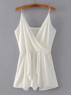 Romwe Surplice Front Cami Playsuit