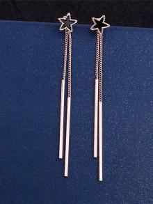 Romwe Star & Bar Detail Drop Earrings