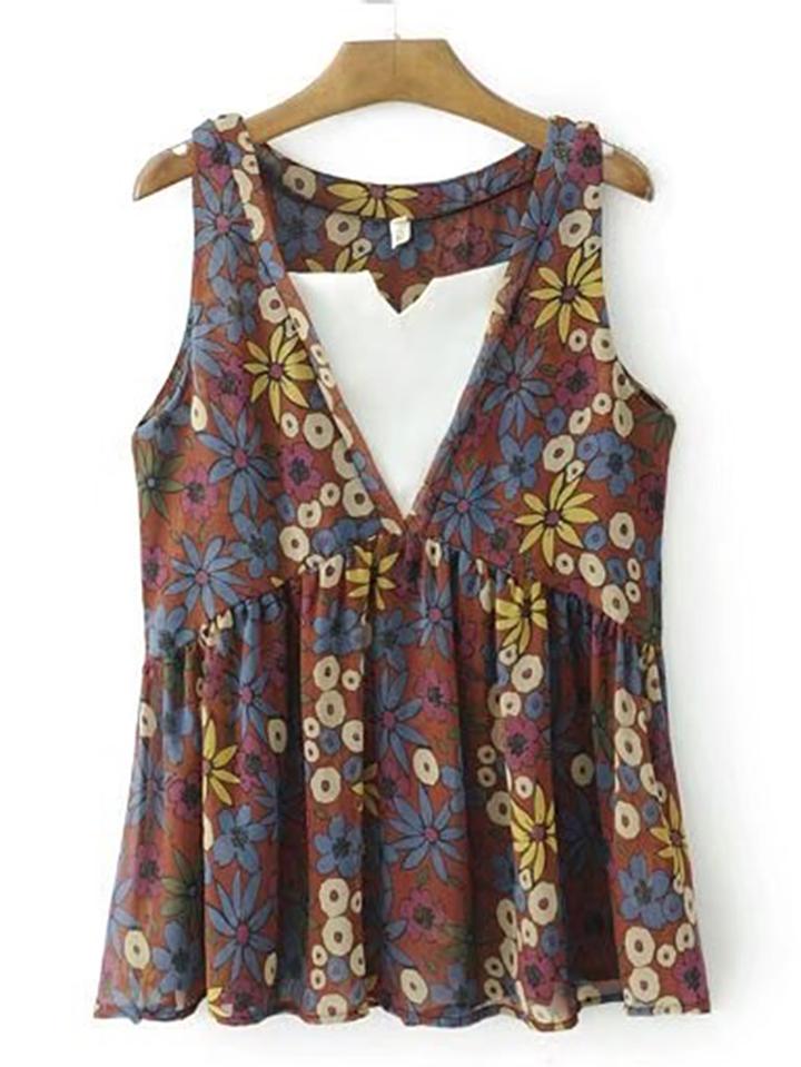 Romwe Pleated Hem 2 In 1 Top