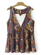 Romwe Pleated Hem 2 In 1 Top