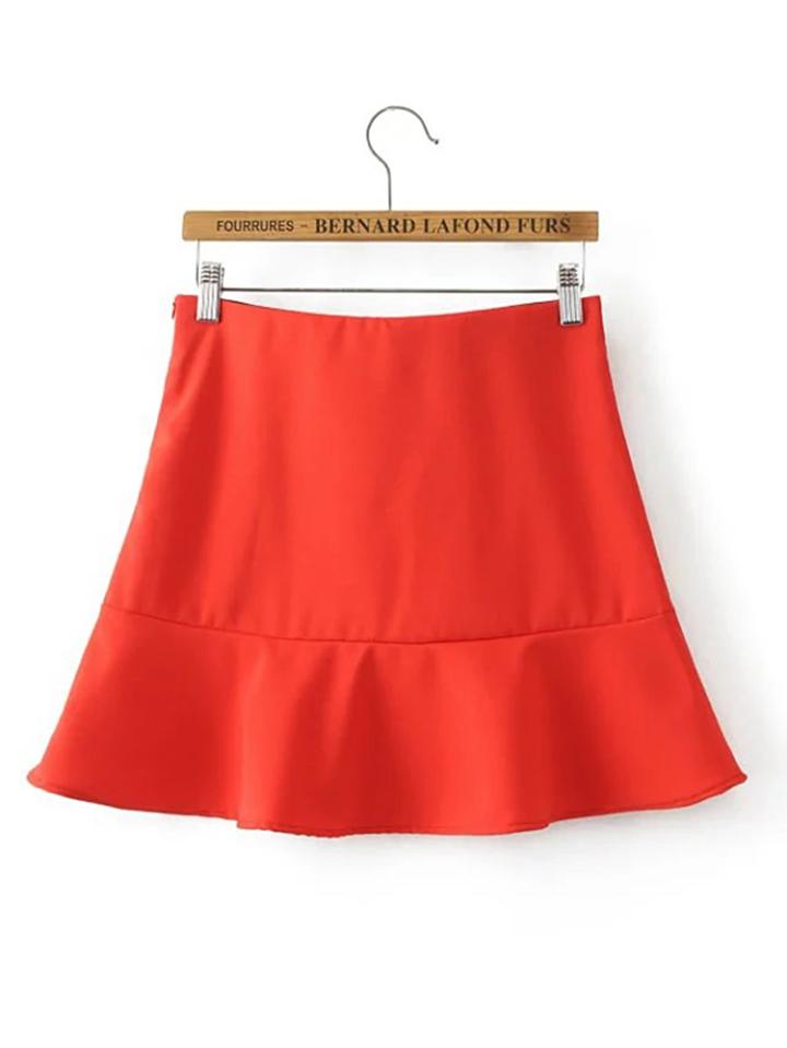 Romwe Zipper Side Flare Skirt
