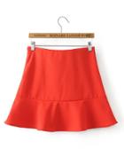 Romwe Zipper Side Flare Skirt