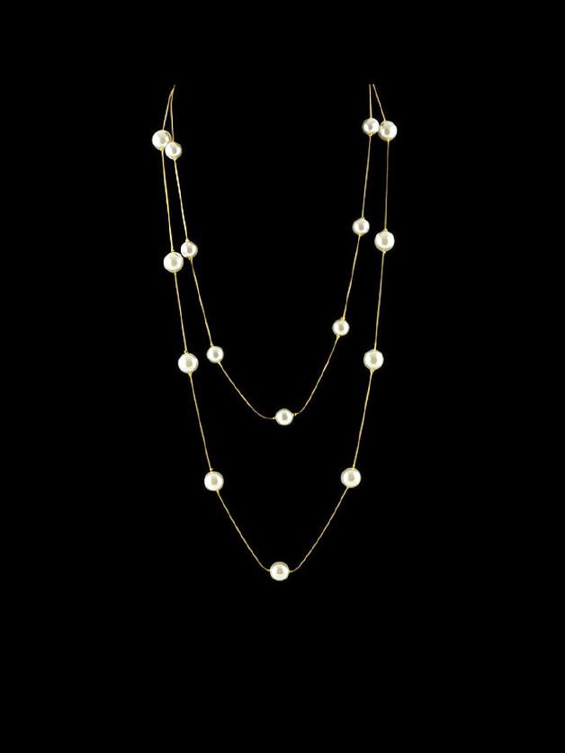 Romwe Gold Pearl Necklace For Women