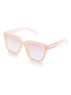 Romwe Pink Frame Square Design Sunglasses
