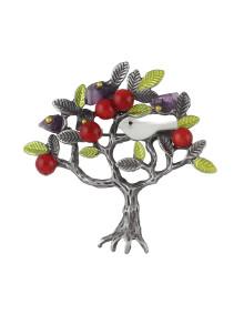 Romwe Yellow Enamel Leaf Shape  Brooch