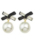 Romwe White Pearl Cute Ball Stud Earrings