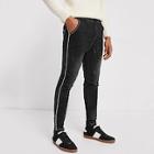 Romwe Men Drawstring Waist Tapered Jeans