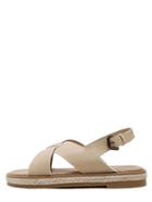 Romwe Apricot Peep Toe Buckle Strap Crisscross Sandals