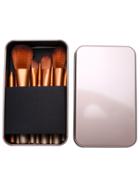Romwe 12pcs Gold Professional Makeup Brush Set With Metal Box