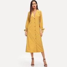Romwe Knot Detail Solid Dress