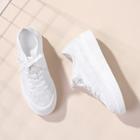 Romwe Lace Up Flatform Mesh Sneakers