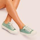 Romwe Lace-up Front Corduroy Sneakers