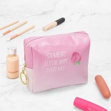 Romwe Strawberry & Letter Print Storage Bag