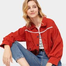 Romwe Corduroy Lace-up Back Jacket