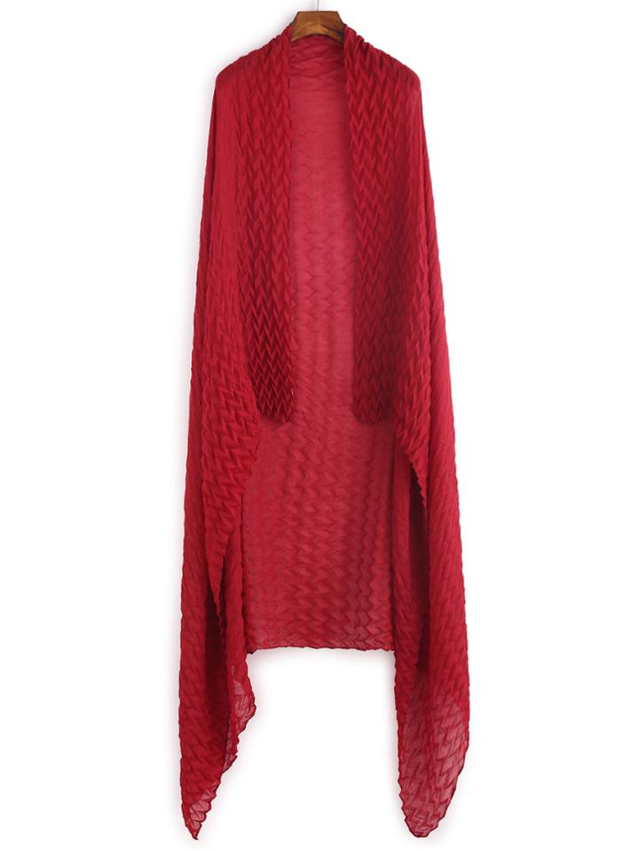 Romwe Red Drape Soft Long Scarf