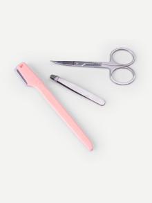 Romwe Stainless Steel  Eyebrow Trimmers Set 3pcs