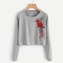 Romwe Plus Appliques Decorated Tee