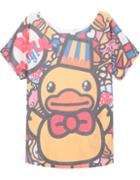 Romwe Cartoon Duck Print T-shirt