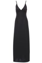 Romwe Romwe Pleated V-neck Black Maxi Dress