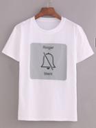 Romwe Ringer Silent Print T-shirt