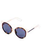 Romwe Brown Frame Hollow Out Detail Sunglasses