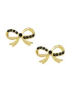 Romwe Gold Plated Bow Tie Shape Stud Earrings