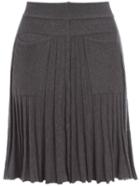 Romwe Knit Pleated Grey Skirt