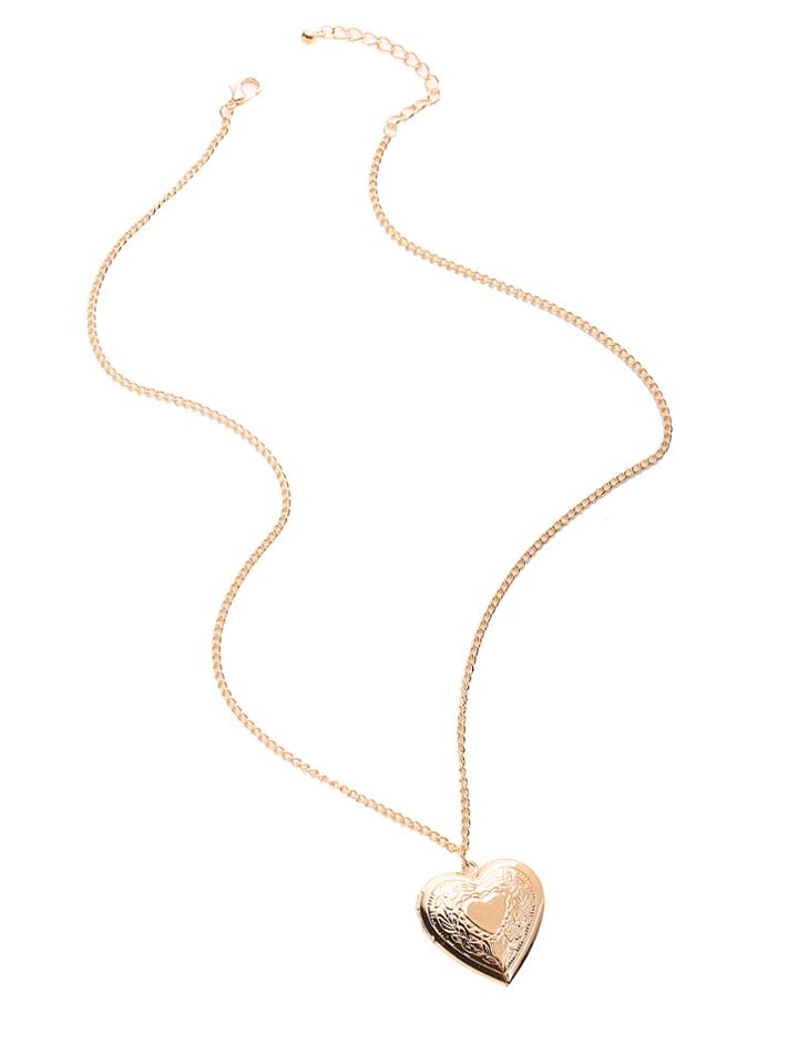 Romwe Heart Design Pendant Chain Necklace