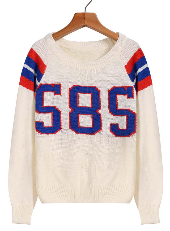 Romwe 585 Print Knit Sweater