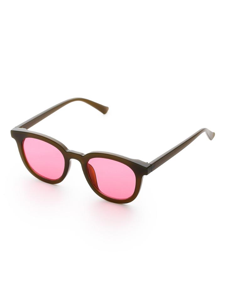 Romwe Contrast Flat Lens Sunglasses
