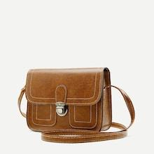 Romwe Push Lock Stitch Trim Bag