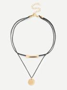 Romwe Round Pendant Layered Necklace