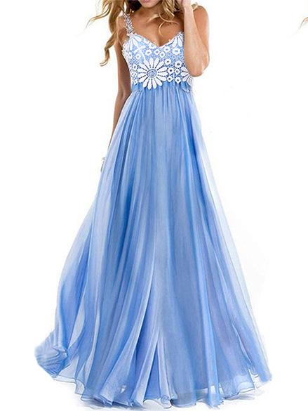 Romwe Spaghetti Strap Lace Crochet Pleated Dress