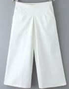 Romwe Wide Leg Cropped White Pant