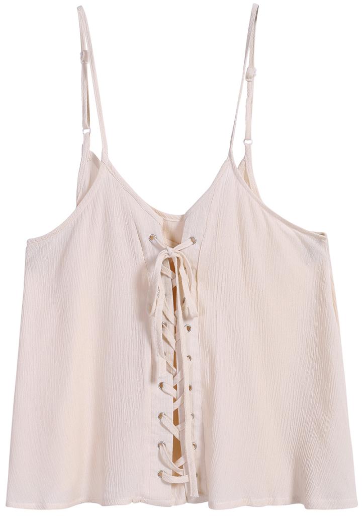 Romwe Spaghetti Strap Bandage Vest