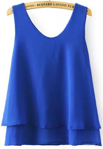 Romwe Double Layels Chiffon Tank Top