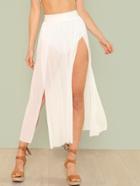 Romwe Split Mesh Skirt Cover Up