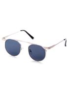 Romwe Sliver Frame Geometric Lens Sunglasses