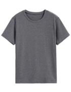 Romwe Round Neck Slim Grey T-shirt
