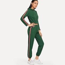 Romwe Striped Side Hoodie & Pants Set