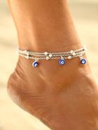 Romwe Beads Detail Layered Chain Anklet