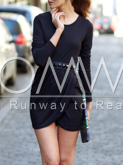 Romwe Black Round Neck Bodycon Dress