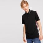 Romwe Guys Striped Side Buttoned Polo Shirt
