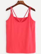 Romwe Hot Pink Cut Out Cami Top