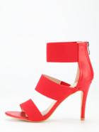 Romwe Red Strappy Heeled Sandals