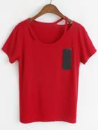 Romwe Short Sleeve Cut Out Knit T-shirt
