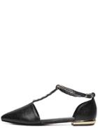 Romwe Chain T-strap D'orsay Flats - Black