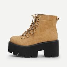Romwe Lace-up Platform Boots