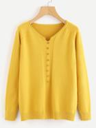 Romwe Single Breasted Front Knit Jumper