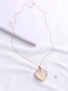 Romwe Heart Pendant Gold Chain Necklace